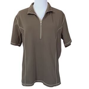GOODE RIDER Show Shirt Zip GREEN Women's Plus‎ 2X -Flaw- Firm Stretch Horseback